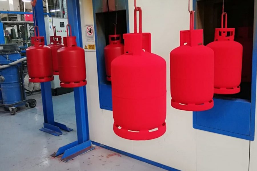 Fabrication bouteille de gaz rouge